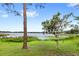 Expansive backyard with lush greenery, mature trees, and lake access at 942 Beach Breeze Dr, Orlando, FL 32835