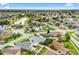 Wide aerial view of a residential neighborhood, a tranquil lake, and lush green spaces at 1028 Ocala Woods Ln, Orlando, FL 32824