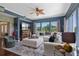 Bright living room with hardwood floors, oversized couch, a ceiling fan, and an accent wall at 1200 Ironsmith Dr # 508, Celebration, FL 34747