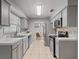 Charming kitchen with gray cabinets, stainless steel appliances, and mosaic backsplash at 1514 Sparrow St, Longwood, FL 32750