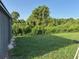 View of the lush backyard and green grass that backs up to a wooded area, perfect for relaxing and outdoor activities at 2085 San Jose Blvd, Orlando, FL 32808