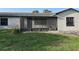 A cozy backyard showing the screened-in porch, grass, and landscaping around this cozy home at 2085 San Jose Blvd, Orlando, FL 32808