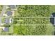 Beautiful aerial view of the property with a pool, lush greenery, and private access to the tranquil lake at 2908 Lee Shore Loop, Orlando, FL 32820