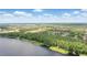 Spectacular aerial view of a lake community with a construction zone, highlighting the serene lake and surrounding nature at 2908 Lee Shore Loop, Orlando, FL 32820
