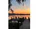 Scenic lake view from a wooden dock with chairs, framed by Spanish moss and the serene sunset at 2908 Lee Shore Loop, Orlando, FL 32820