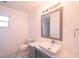 Modern bathroom features a large square vessel sink and a gray vanity at 3149 Quail Dr, Deltona, FL 32738