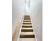 Carpeted staircase with a wooden handrail going upstairs at 312 W Hull Ave, Oakland, FL 34760