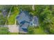 Aerial view showcasing a screened-in pool, well-maintained landscaping, and a spacious backyard at 3231 Furlong Way, Gotha, FL 34734