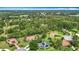 Expansive aerial view showcasing the property's serene setting nestled amongst lush trees and greenery at 5311 Saddleback Ct, Lady Lake, FL 32159