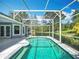 Backyard patio with a sparkling blue pool and serene views at 5311 Saddleback Ct, Lady Lake, FL 32159