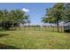 Expansive grassy backyard with secure black metal fencing and mature shade trees at 13940 Magnolia Ridge Loop, Winter Garden, FL 34787