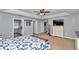 Large main bedroom with a view into the ensuite bathroom at 15650 Catherine Cir, Groveland, FL 34736