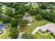 Aerial view showcasing the home's expansive lot, mature trees, and proximity to local amenities at 1700 Shandwick Ct, Longwood, FL 32779