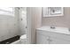 Bathroom featuring a new vanity and a shower stall with modern tile at 3187 Shady Willow Dr, Orlando, FL 32808