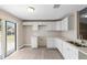 Contemporary kitchen featuring white cabinets, a stainless steel sink, and new floors, very functional at 3187 Shady Willow Dr, Orlando, FL 32808