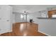 Open floor plan with living room, fireplace, and view into kitchen area at 351 Lone Hill Dr # 206, Altamonte Springs, FL 32701