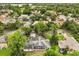 Aerial view showcasing the home, its neighborhood, and lush landscaping at 4026 S Lake Orlando Pkwy, Orlando, FL 32808