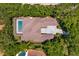 Aerial view of the home's roof and a pool at 5199 Latrobe Dr, Windermere, FL 34786