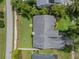 Aerial shot showing the home's layout, landscaping, and proximity to nearby streets in the community at 651 Oak Hollow Way, Altamonte Springs, FL 32714
