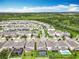 An aerial view showcasing a meticulously planned community, featuring well-maintained homes, lush landscaping, and serene streetscapes at 6947 Cucamelon Ct, Windermere, FL 34786