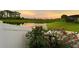 Beautiful sunset view of the lake from the backyard of this gorgeous property at 6947 Cucamelon Ct, Windermere, FL 34786