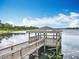 Lakeside gazebo with a solar panel and serene water views at 6947 Cucamelon Ct, Windermere, FL 34786