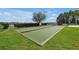 Outdoor bocce ball court for community recreation with manicured lawn and blue skies at 7616 Cabana Ct # 301, Reunion, FL 34747