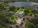This aerial shows the home and the pool area at 8120 Gondola Dr, Orlando, FL 32809