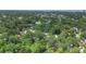 High angle view of a home nestled among green trees with a distant cityscape, conveys privacy and lush surroundings at 874 Quarters Ct, Port Orange, FL 32129