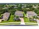 A stunning aerial view shows a lovely home with well-manicured lawns and trees, complemented by a neighborhood at 15318 Sandfield Loop, Winter Garden, FL 34787