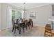 Dining room with six chairs, natural lighting, and a view of the backyard at 15318 Sandfield Loop, Winter Garden, FL 34787