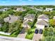 Aerial view showcasing the home, driveway, and lush green landscaping of the property at 15613 Camp Dubois Cres, Winter Garden, FL 34787