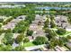 Wide aerial view of houses in a neighborhood near a pond at 15613 Camp Dubois Cres, Winter Garden, FL 34787