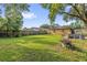 Large backyard with grass and a wooden fence on a sunny day at 4133 Cepeda St, Orlando, FL 32811