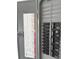 Close-up view of a circuit breaker panel with labeled switches for various home systems at 524 Marion Oaks Blvd, Ocala, FL 34473