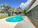 Backyard pool surrounded by lush tropical landscaping, perfect for Florida living at 8676 Hillside Dr, Orlando, FL 32810