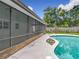 Private swimming pool with screened patio and backyard at 8676 Hillside Dr, Orlando, FL 32810