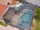 Aerial shot of the screened-in pool and patio area at 10360 Crystal Point Dr, Orlando, FL 32825