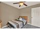 Comfortable bedroom with carpet flooring and ceiling fan at 1210 Quintuplet Dr, Casselberry, FL 32707