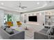 Bright living room featuring recessed lighting, a decorative wall, comfortable seating, and access to the outdoors at 1265 Estancia Woods Loop, Windermere, FL 34786