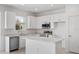 Modern white kitchen with stainless steel appliances and a kitchen island at 1267 Stockwell Ave, St Cloud, FL 34771