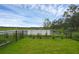 Lush green backyard of the property with pond views, a beautiful landscape, and privacy fence at 1932 Terrapin Rd, Ocoee, FL 34761