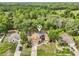 Aerial view of home showcasing pool, landscaping, and neighborhood at 2180 Captain Dr, Deltona, FL 32738