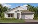 Charming new construction home with a two-car garage, modern farmhouse accents, and tidy front lawn at 2895 Haze Rd, Clermont, FL 34714