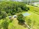 Aerial view of a neighborhood basketball court, covered picnic tables, park benches and lush green space at 3224 Holland Dr, Orlando, FL 32825