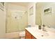Clean bathroom featuring a shower-tub combination, vanity with sink, and updated fixtures at 335 Lansbrook Ln, Winter Springs, FL 32708