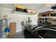 Garage featuring vehicle charging station and overhead storage solutions at 336 Pelham Park Dr, Deland, FL 32720