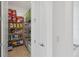 Well-organized pantry with shelving stocked with supplies and household essentials at 4759 Riverwalk Dr, St Cloud, FL 34771