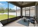 Inviting screened porch with comfortable seating and views of the green backyard and privacy fence at 4759 Riverwalk Dr, St Cloud, FL 34771