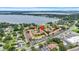 Aerial view of the community, highlighting its proximity to the lake and recreational facilities at 5323 Hansel Ave # E14, Orlando, FL 32809